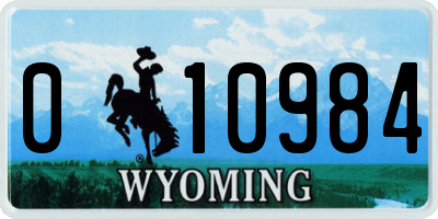 WY license plate 010984