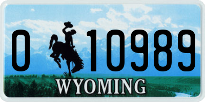 WY license plate 010989