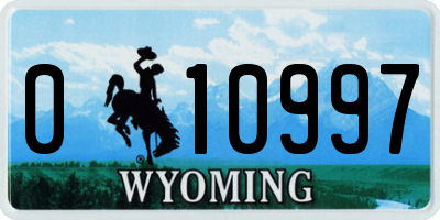 WY license plate 010997