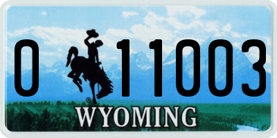 WY license plate 011003