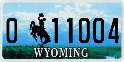 WY license plate 011004