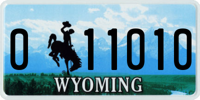 WY license plate 011010