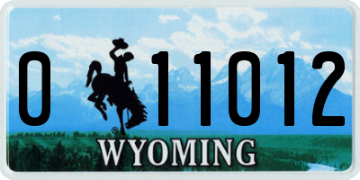 WY license plate 011012