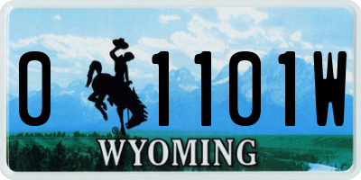 WY license plate 01101W