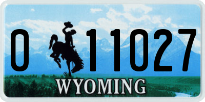 WY license plate 011027