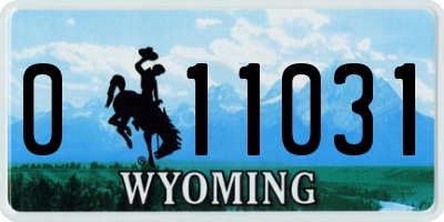 WY license plate 011031