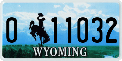 WY license plate 011032