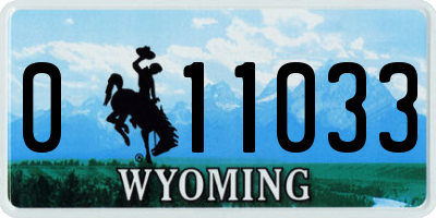 WY license plate 011033