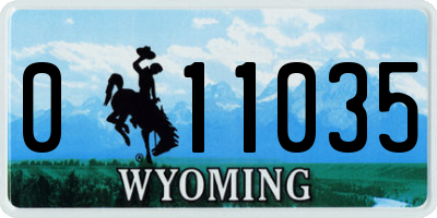 WY license plate 011035