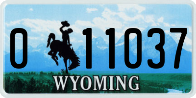 WY license plate 011037