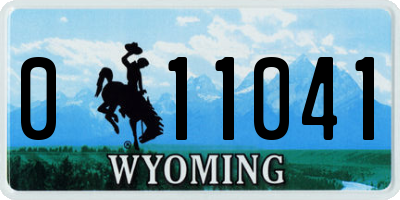 WY license plate 011041