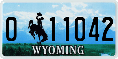 WY license plate 011042