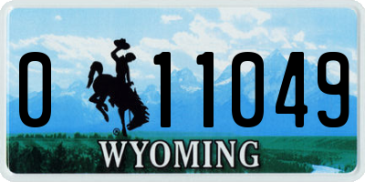 WY license plate 011049