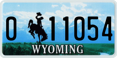 WY license plate 011054