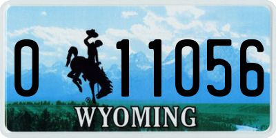 WY license plate 011056