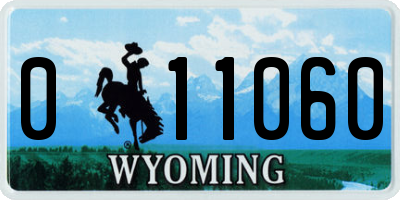 WY license plate 011060