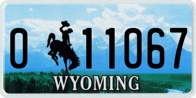 WY license plate 011067