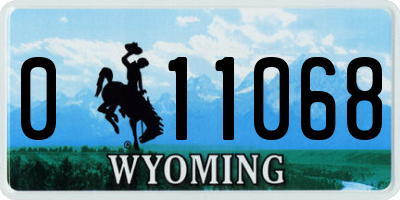 WY license plate 011068