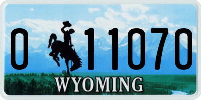 WY license plate 011070