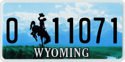 WY license plate 011071