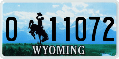 WY license plate 011072