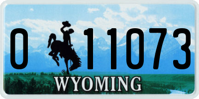 WY license plate 011073