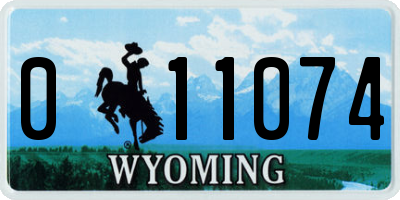 WY license plate 011074