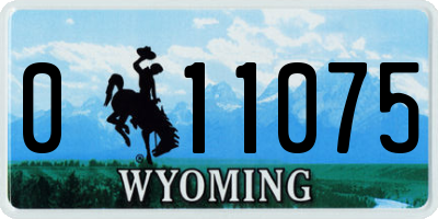 WY license plate 011075