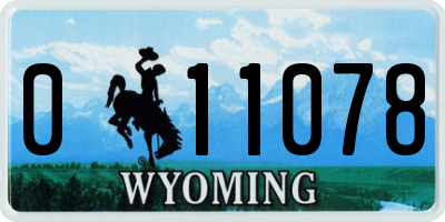 WY license plate 011078