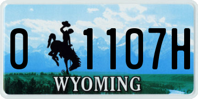 WY license plate 01107H