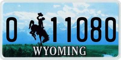 WY license plate 011080