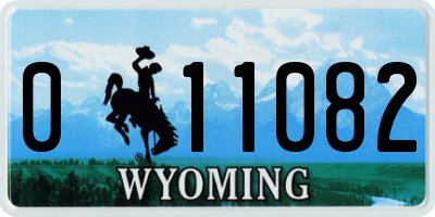 WY license plate 011082