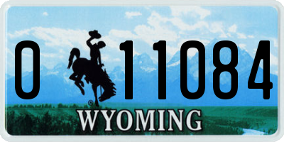 WY license plate 011084