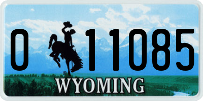 WY license plate 011085