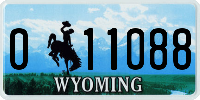 WY license plate 011088