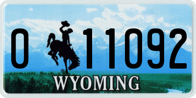 WY license plate 011092