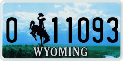 WY license plate 011093