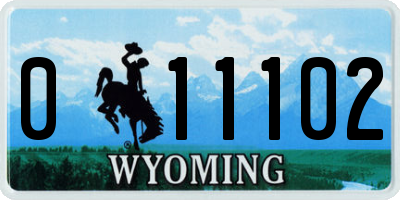 WY license plate 011102