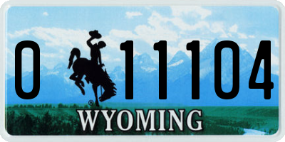 WY license plate 011104