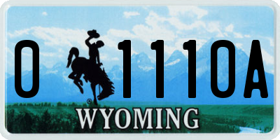 WY license plate 01110A