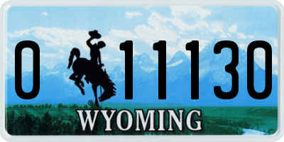 WY license plate 011130