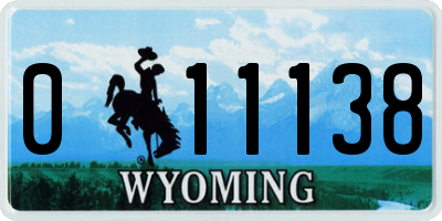 WY license plate 011138