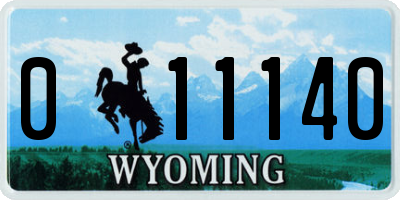 WY license plate 011140