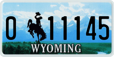 WY license plate 011145