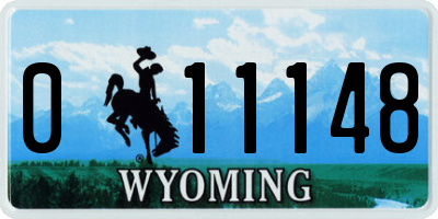 WY license plate 011148