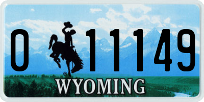 WY license plate 011149