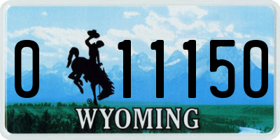 WY license plate 011150