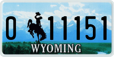 WY license plate 011151