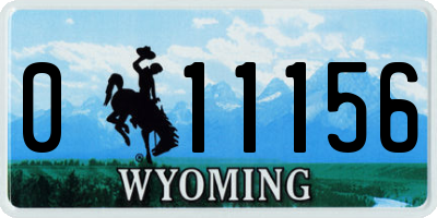 WY license plate 011156