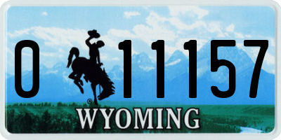 WY license plate 011157